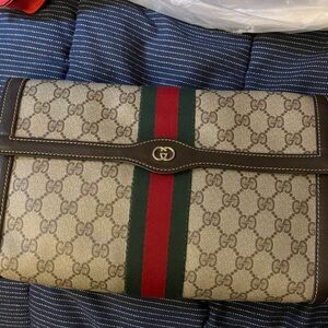 Authentic Vintage Gucci PVC Monogram Sherry Parfume Clutch